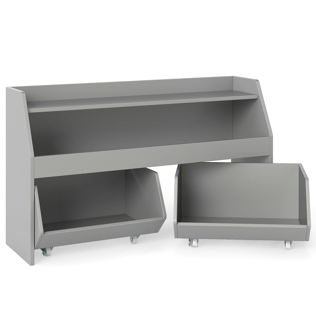 Kids Toy Storage Organizer Wooden Bookcase