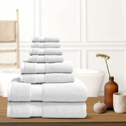 8Pcs 100% Organic Cotton Bath Towel Set