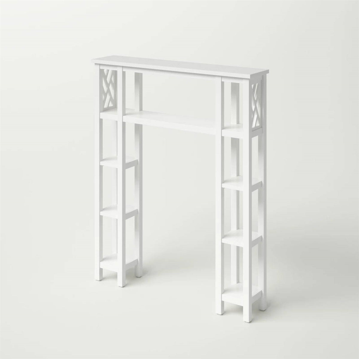 9 Shelf White Wood Storage Organizer