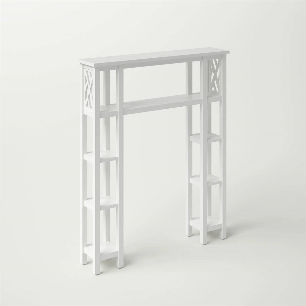 9 Shelf White Wood Storage Organizer
