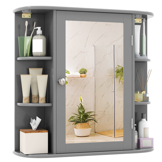 Bathroom Mirror Cabinet with Storage Shelves