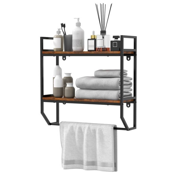 Wall Mounted Over Toilet 2 Shelf Bathroom Organizer