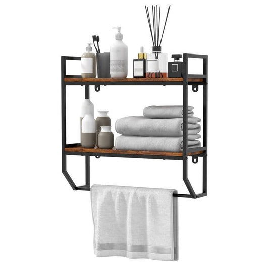 Wall Mounted Over Toilet 2 Shelf Bathroom Organizer