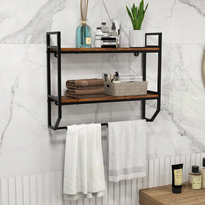 Wall Mounted Over Toilet 2 Shelf Bathroom Organizer