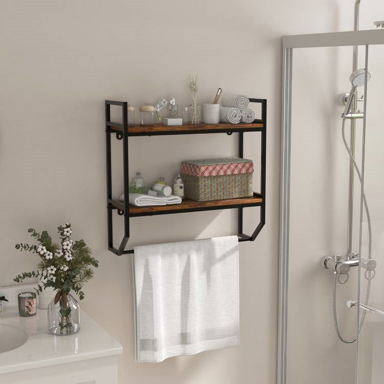 Wall Mounted Over Toilet 2 Shelf Bathroom Organizer