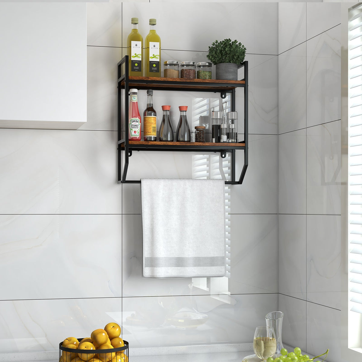 Over The Toilet Shelf Wall Mounted Storage Rack