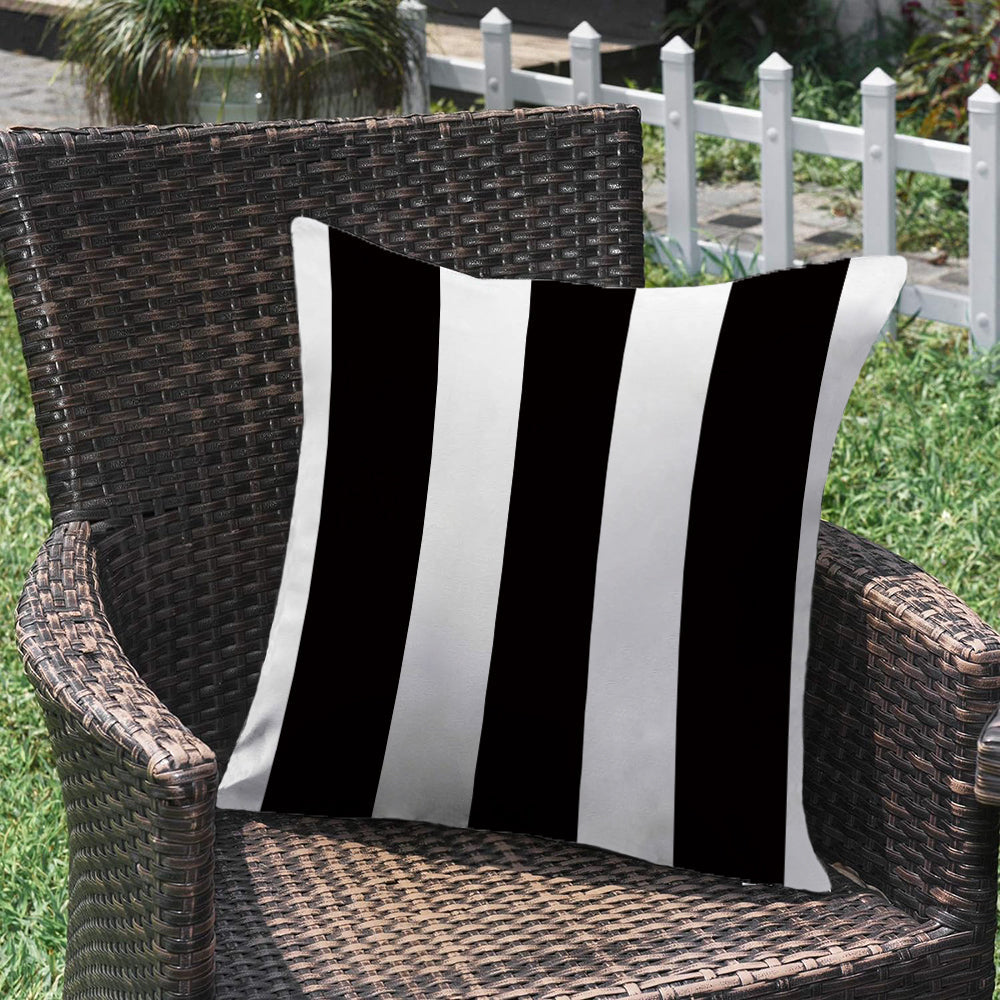 Waterproof Outdoor Striped Throw Pillow with Insert