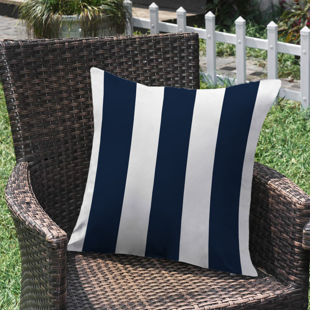 Waterproof Outdoor Striped Throw Pillow with Insert