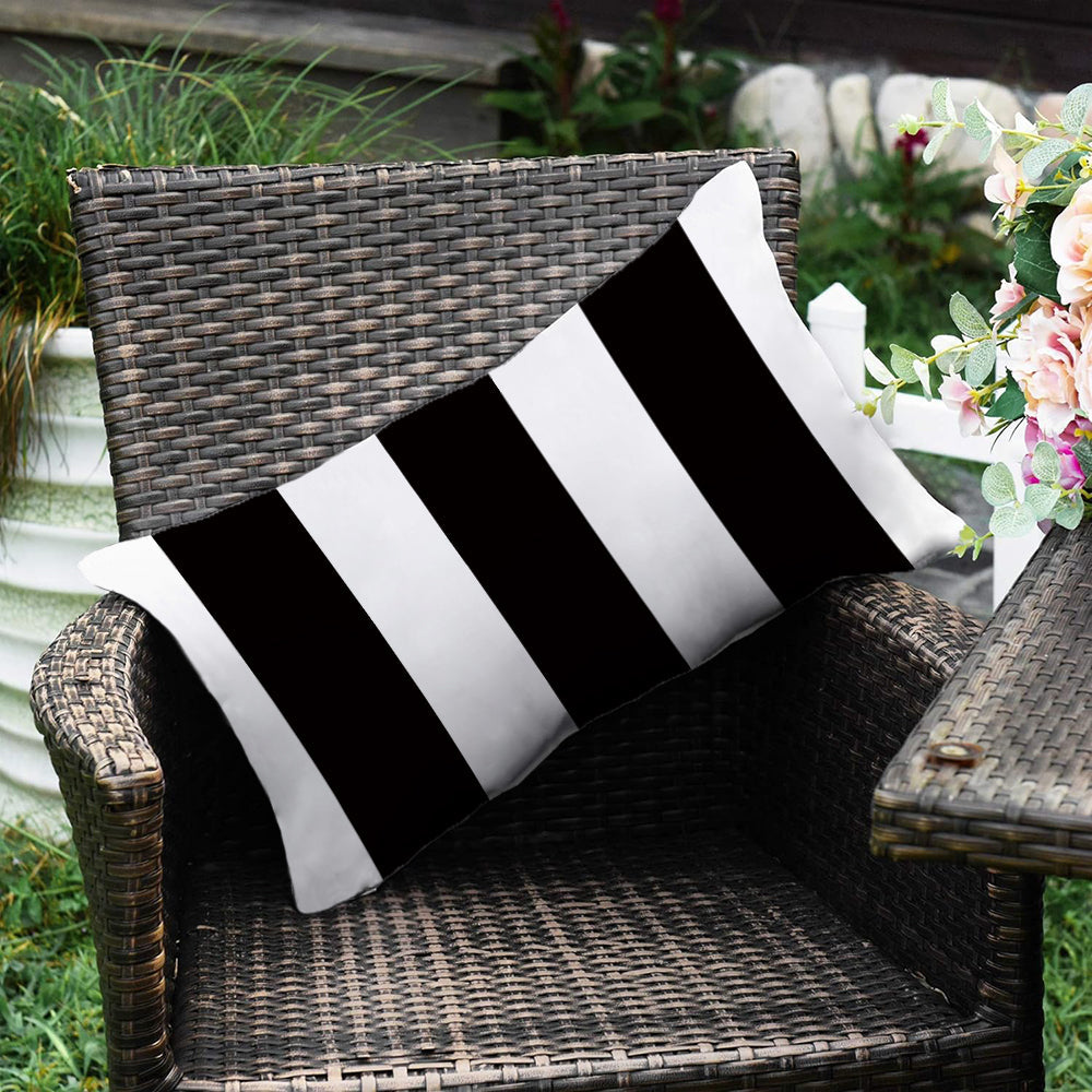 Waterproof Outdoor Striped Throw Pillow with Insert