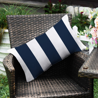 Waterproof Outdoor Striped Throw Pillow with Insert