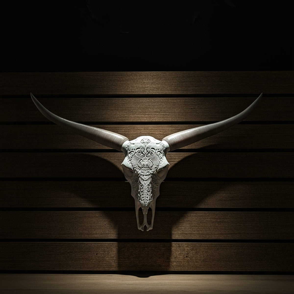 Faux Steer Skull and Horns Western Wall Decor