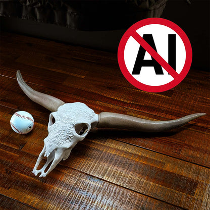 Faux Steer Skull and Horns Western Wall Decor