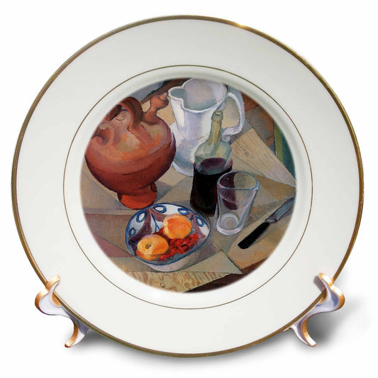 Still Life Decorative Plate with Fruit & Wine