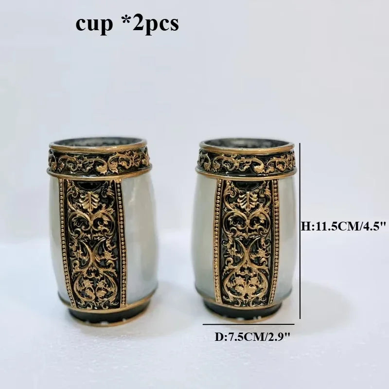 Resin Bathroom Vanity Accessories Set