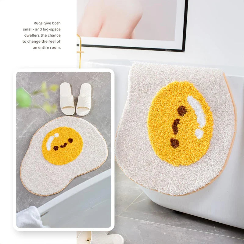 Cute Decorative Happy Egg Bathroom Rug