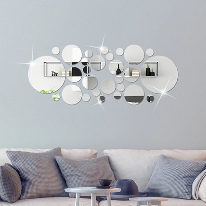26pcs Round Acrylic Mirror Stickers