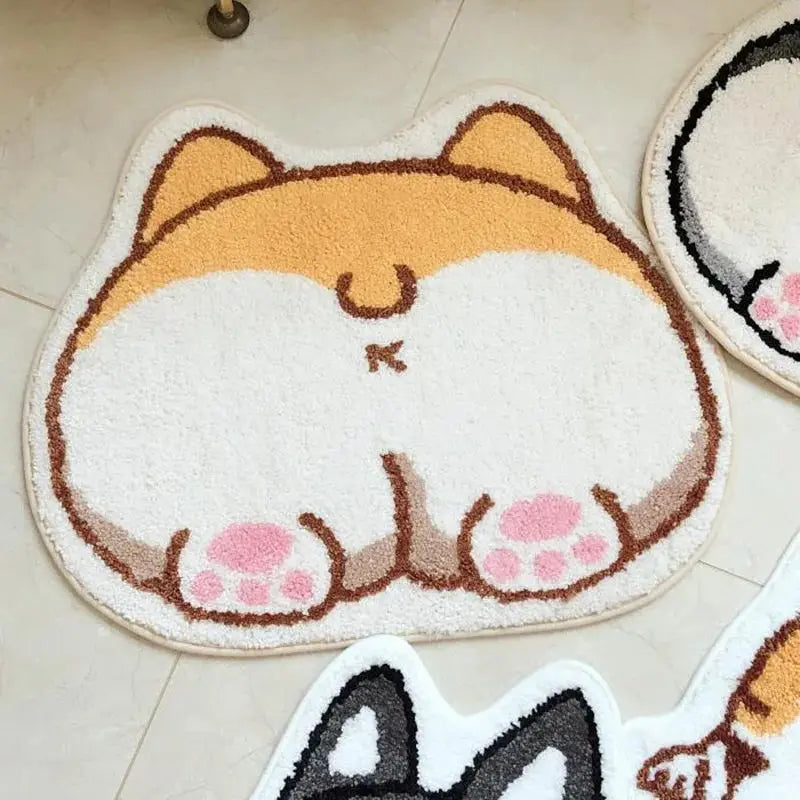 Cartoon Corgi Bathroom Floor Mat