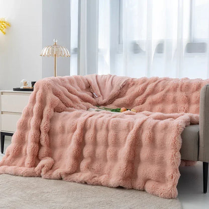 Imitation Rabbit Fur Plush Blanket