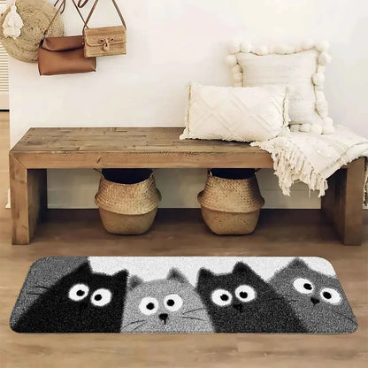 Soft Cozy Noise Reducing Cartoon Kitten Bath Mat