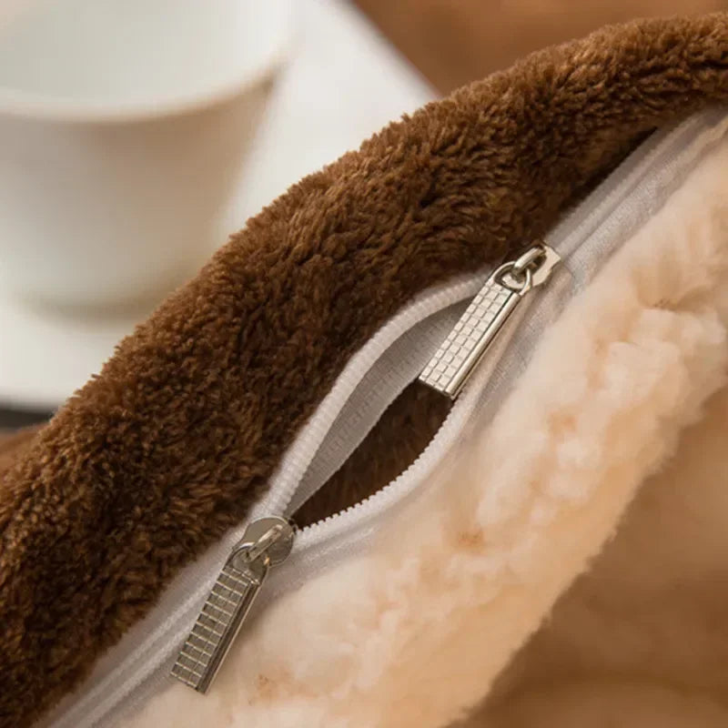 Double-Sided Wool Throw Blanket