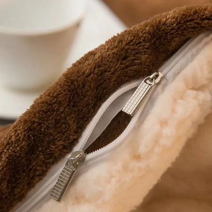 Double-Sided Wool Throw Blanket