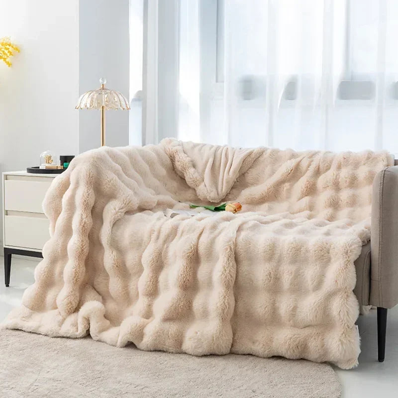 Imitation Rabbit Fur Plush Blanket