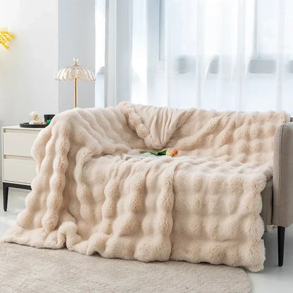 Imitation Rabbit Fur Plush Blanket