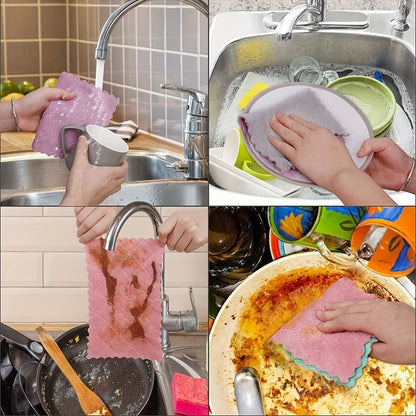 10pcs Microfiber Double-Sided Kitchen Cleaning Towels