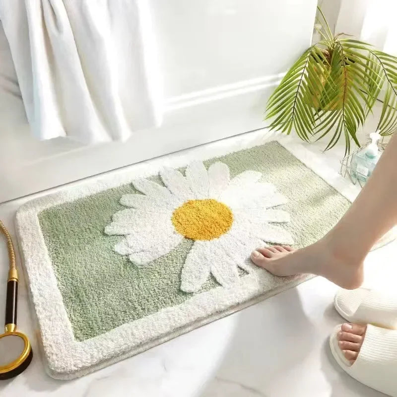 Fresh Floral Imitation Cashmere Rug