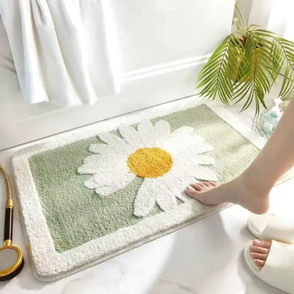 Fresh Floral Imitation Cashmere Rug