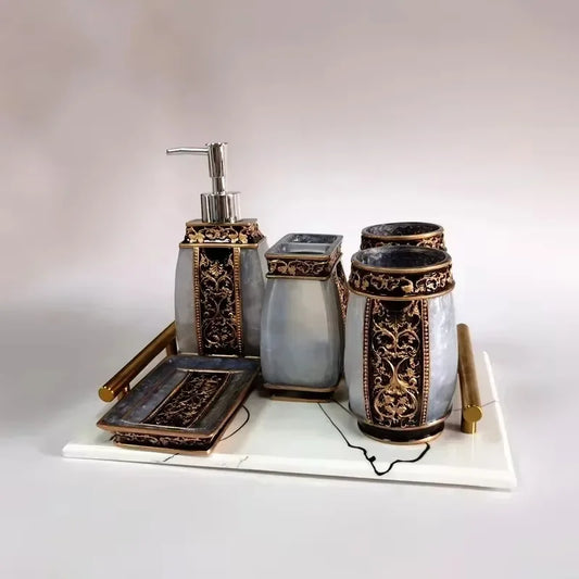 Resin Bathroom Vanity Accessories Set