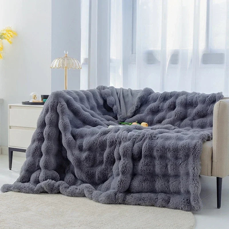 Imitation Rabbit Fur Plush Blanket