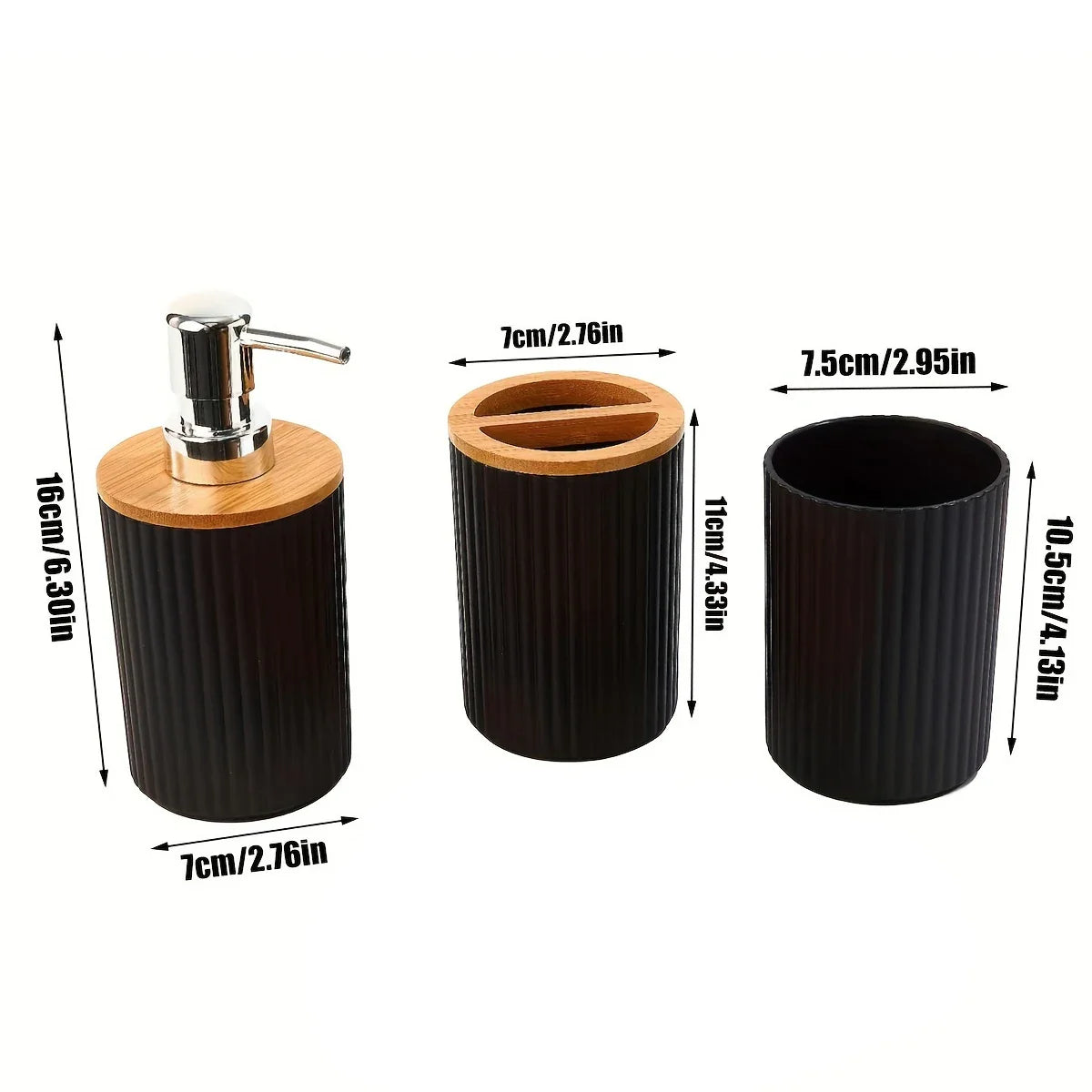 Soap Dispenser, Toothbrush Holder & Vanity Tray