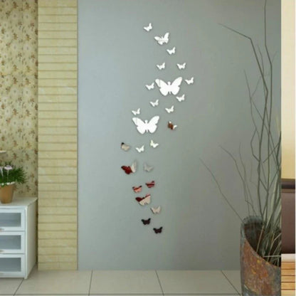 3D Mirror Acrylic Butterfly Wall Stickers