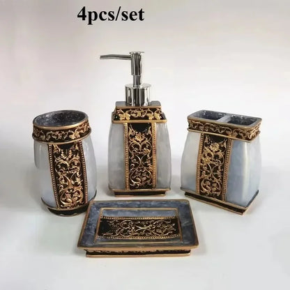 Resin Bathroom Vanity Accessories Set