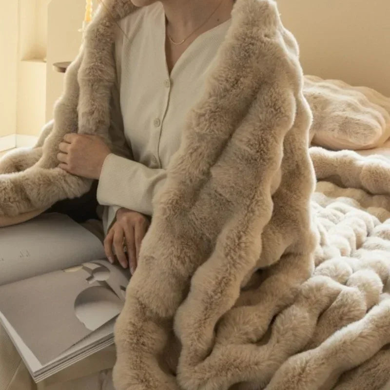 Imitation Rabbit Fur Plush Blanket