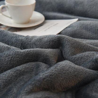 Double-Sided Wool Throw Blanket