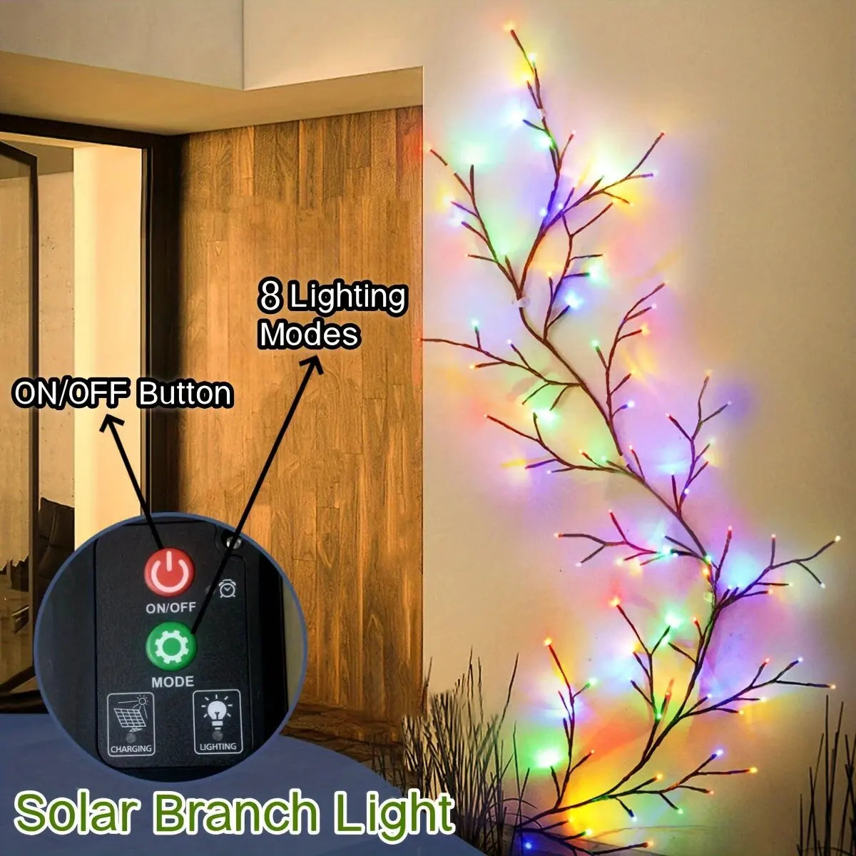 Solar 96LED Willow Vine Lights