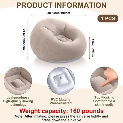 Inflatable PVC Sofa with Air Pump