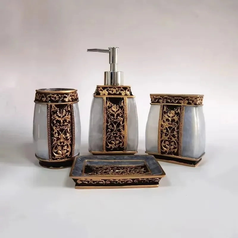 Resin Bathroom Vanity Accessories Set