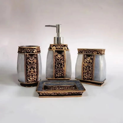 Resin Bathroom Vanity Accessories Set