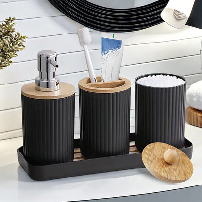 Soap Dispenser, Toothbrush Holder & Vanity Tray
