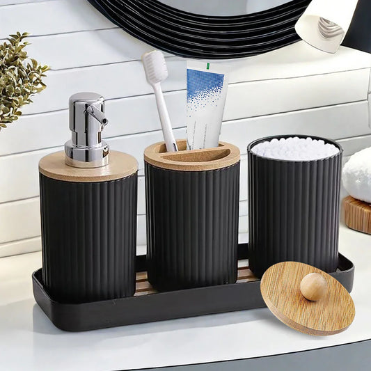 Soap Dispenser, Toothbrush Holder & Vanity Tray