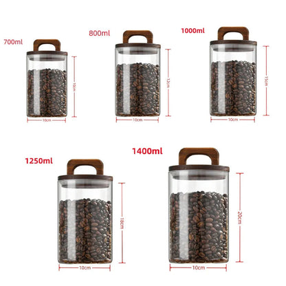 Glass Airtight Storage Jar with Wood Lid