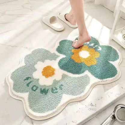 Fresh Floral Imitation Cashmere Rug