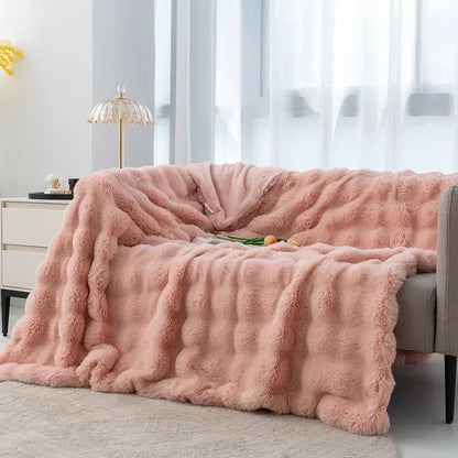 Imitation Rabbit Fur Plush Blanket
