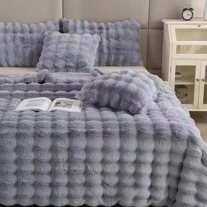 Imitation Rabbit Fur Plush Blanket