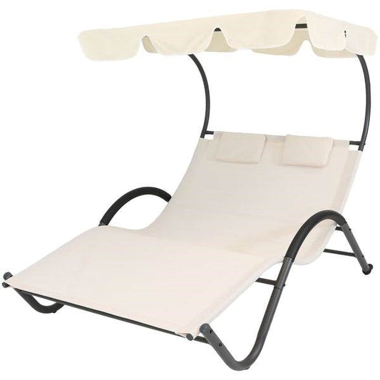 Off-White Outdoor Patio Chaise Lounger Chair