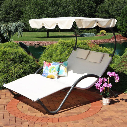 Off-White Outdoor Patio Chaise Lounger Chair