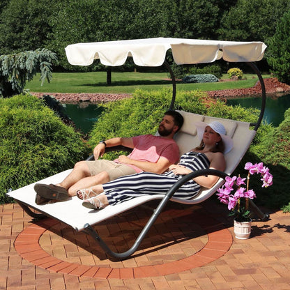 Off-White Outdoor Patio Chaise Lounger Chair
